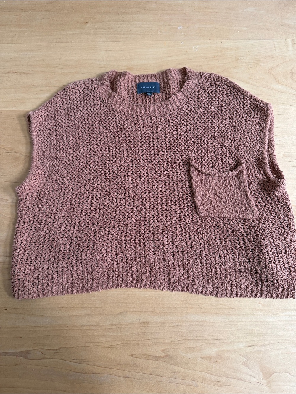 Textured Sleeveless Knit Sweater in Dusty Rose - Hudson Gray